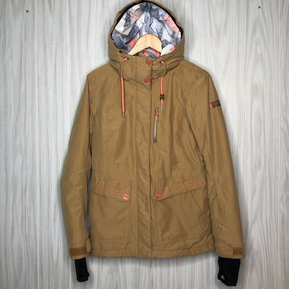 Roxy Jackets & Blazers - Roxy Ski Snowboard Khaki Maroon Coral Jacket